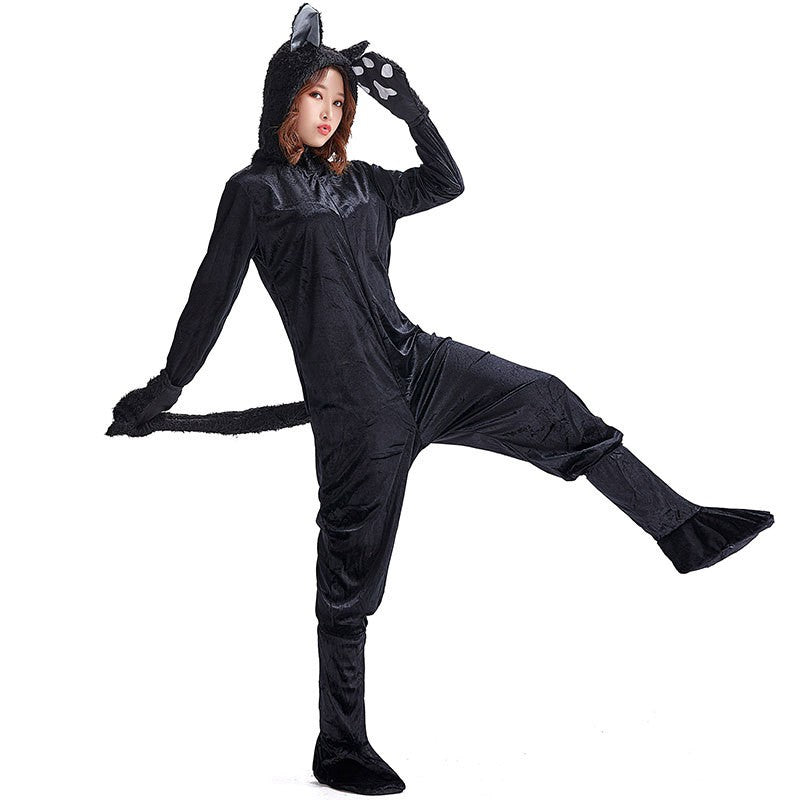 Cat's Meow - Black Cat Halloween Costume - close-up