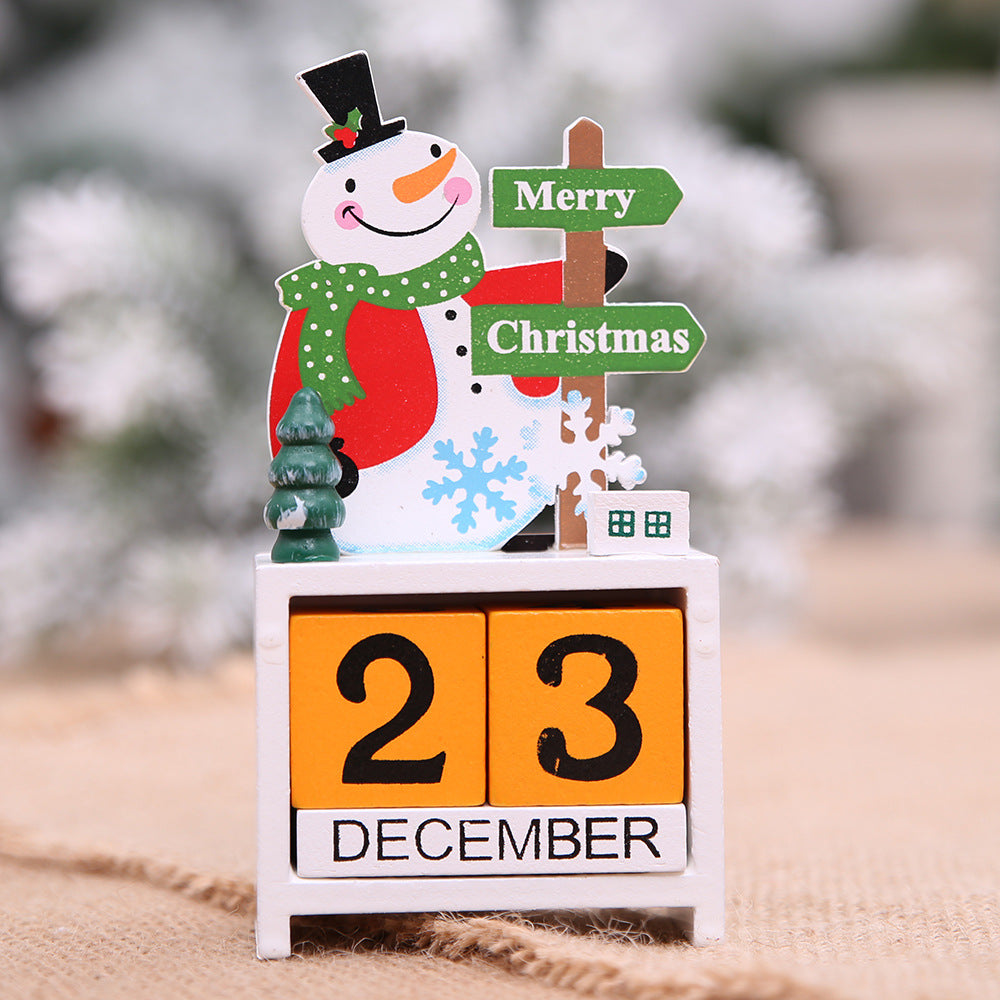 Wooden Christmas calendar, snowman design