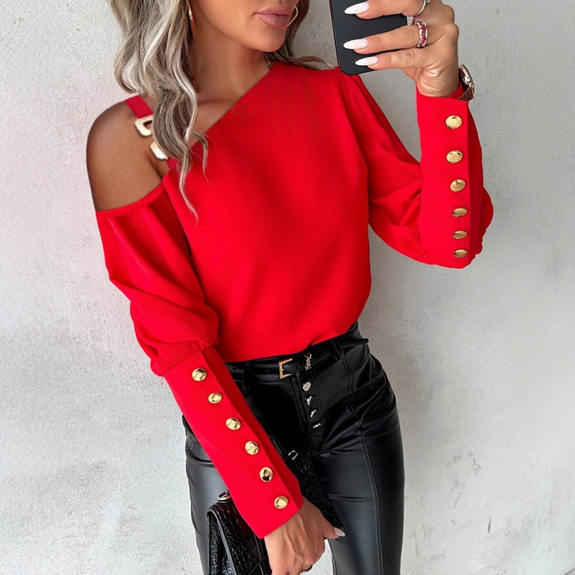 The Drama - Statement Sleeve Button Blouse - view 6