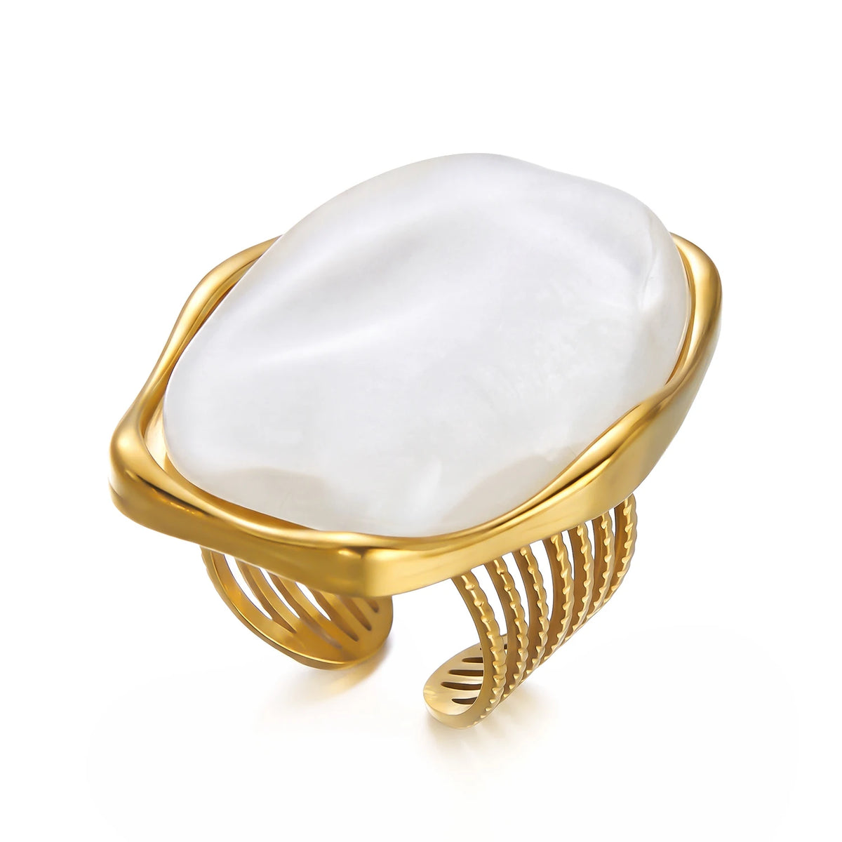Amber Hour — Chunky Stone Open Ring