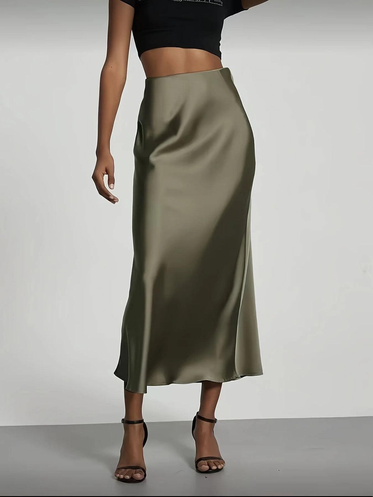 Satin Slip - Women's Midi Skirt