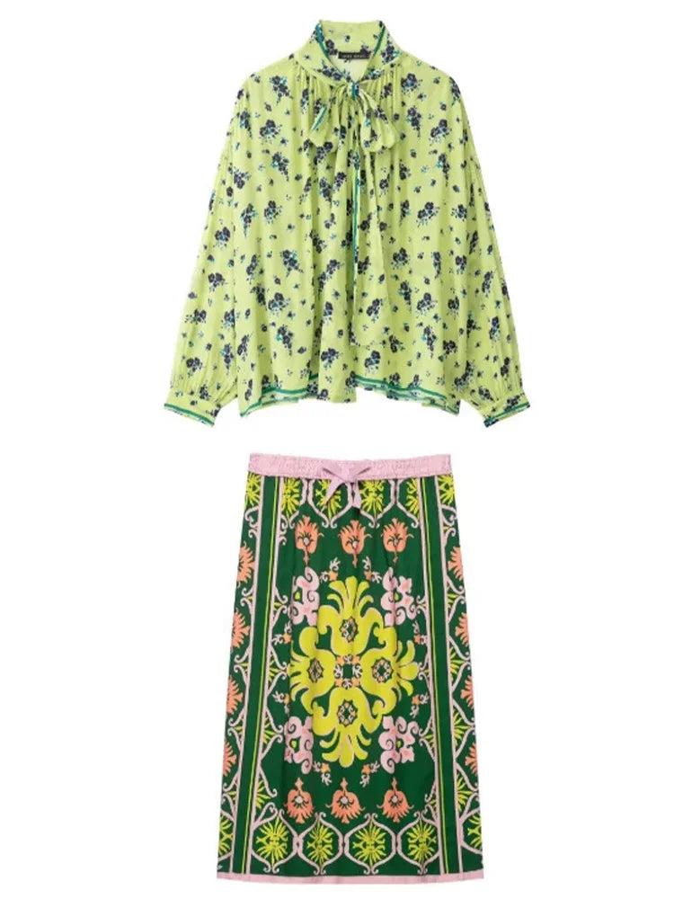 Bloom Set — Floral Chiffon Two-Piece Set