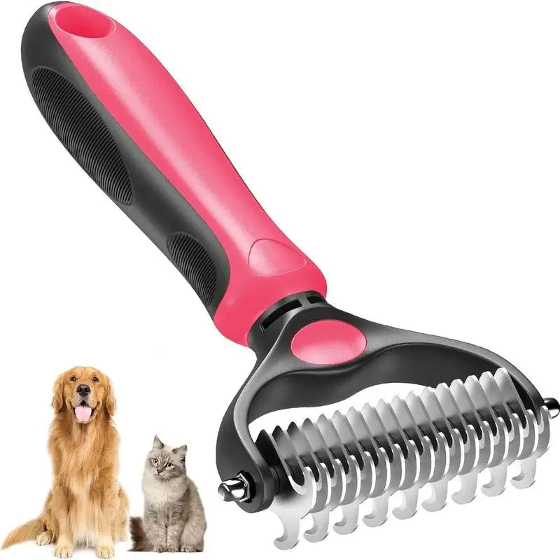 Shed Less - 2-in-1 Stainless Deshedding Brush - detail view
