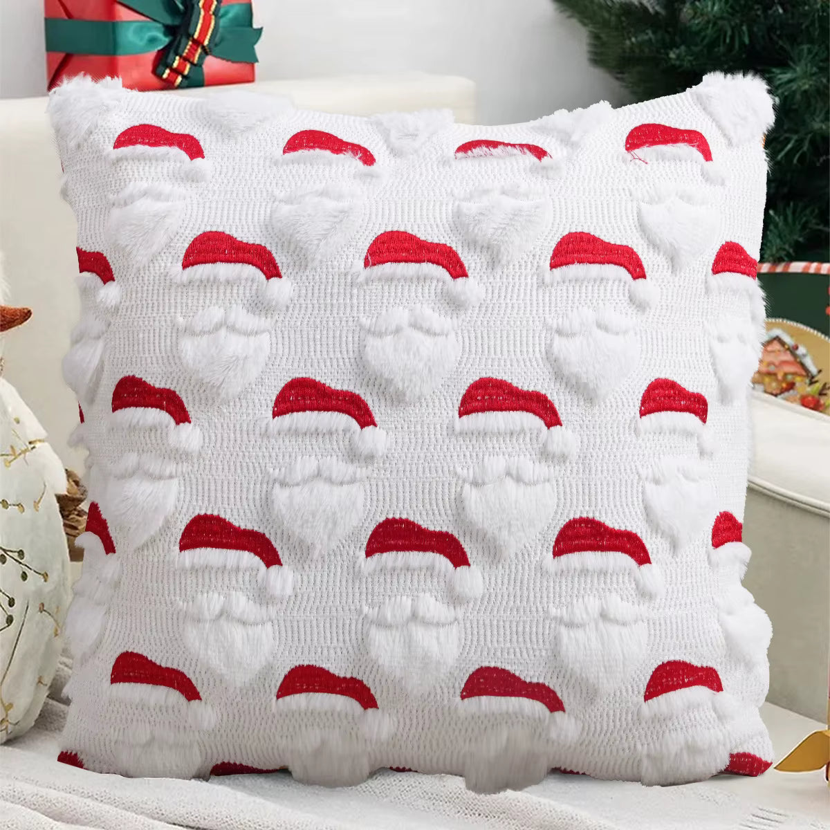 Noel Knit - Knitted Christmas Cushion Cover - detail view