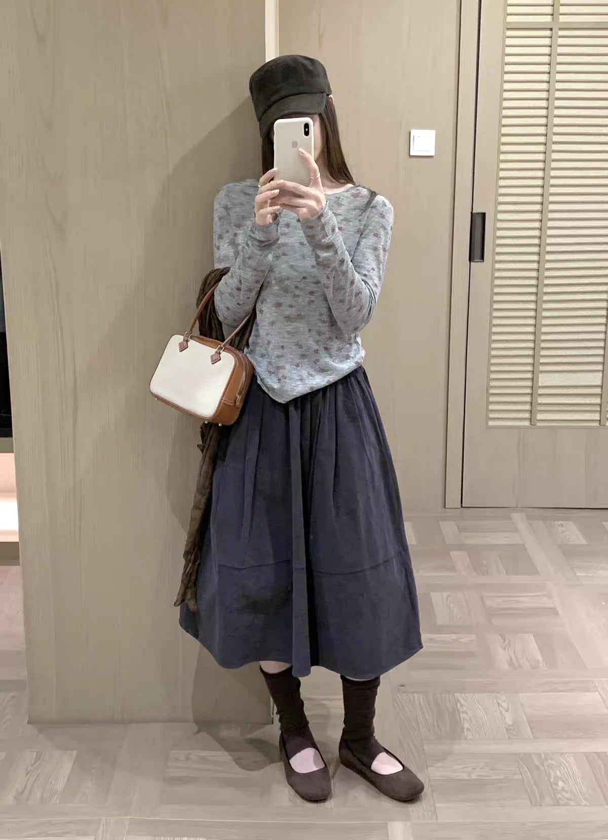Patchwork Muse — Corduroy Midi Skirt