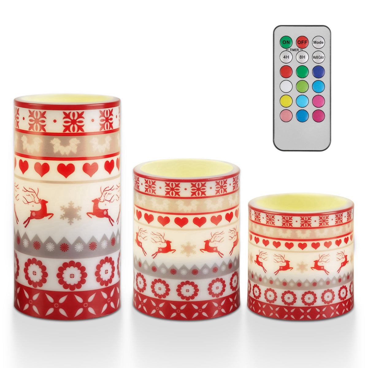 Flameless LED Christmas Candles with Remote - 3 Pack - view 8