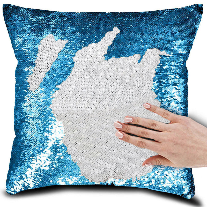 Flip & Shimmer Reversible Sequin Pillow Cover - detail view