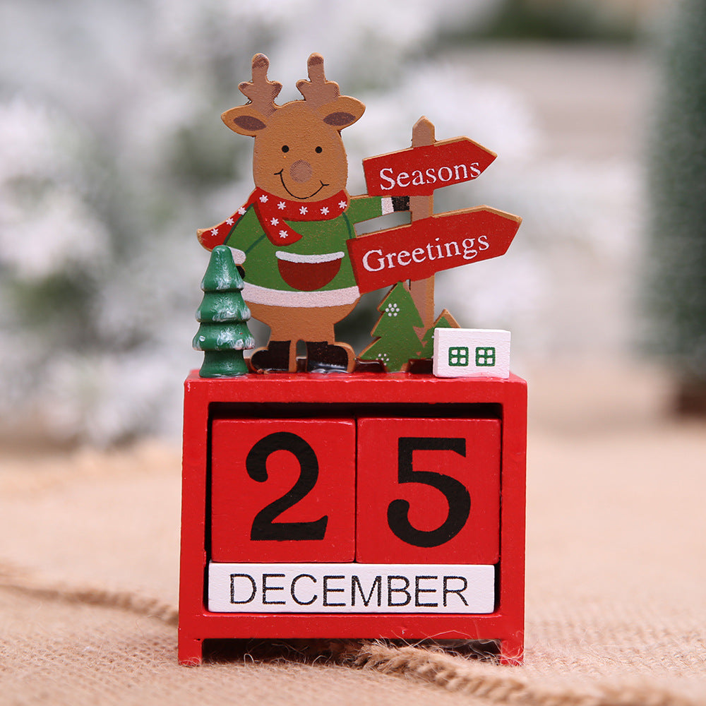 Wooden Christmas calendar, elk design