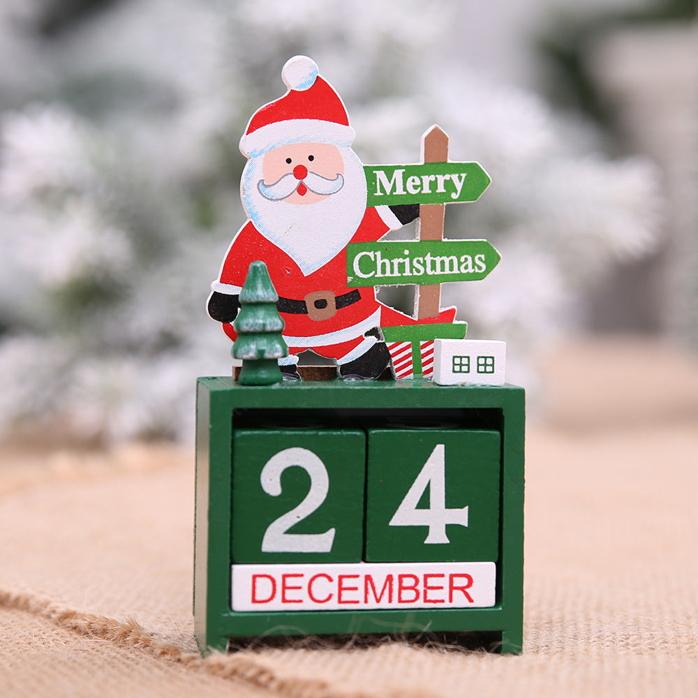 Wooden Christmas calendar, Santa design showing December 24