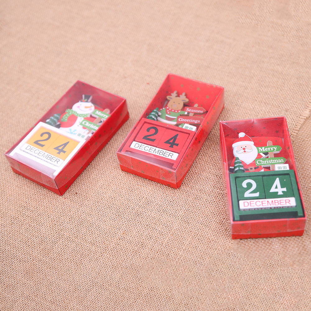 Wooden Christmas calendar date blocks