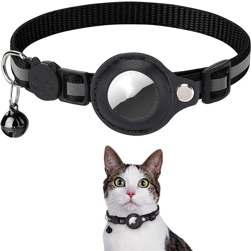 Found & Fabulous - Reflective Pet Collar with AirTag Holder - close-up