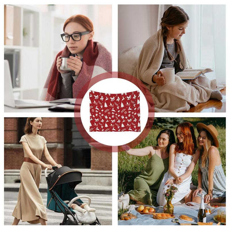 Christmas flannel throw blanket lifestyle collage