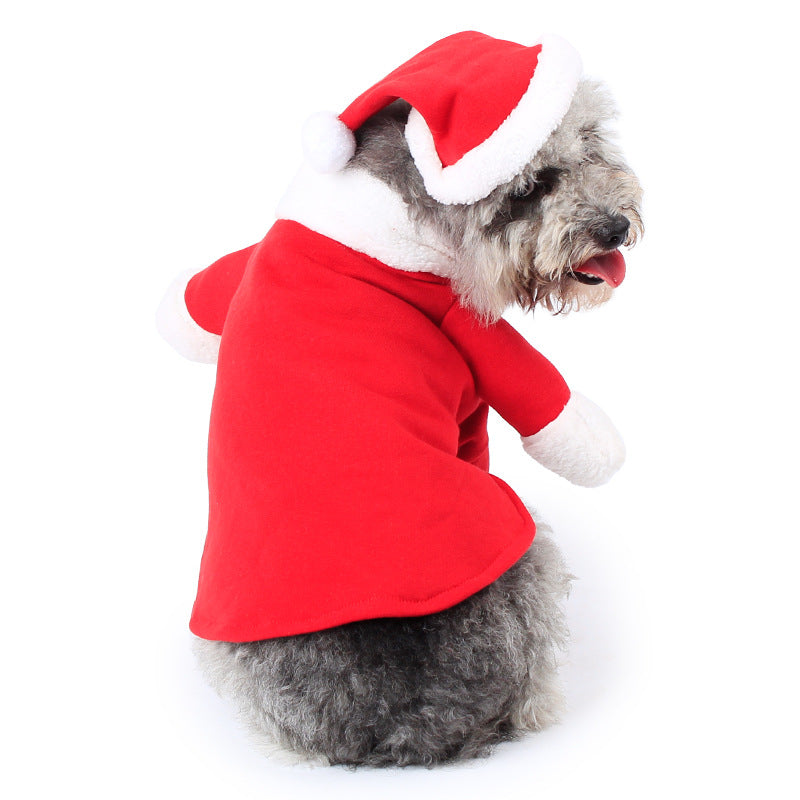Pet Christmas Santa costume, red Santa suit for pets