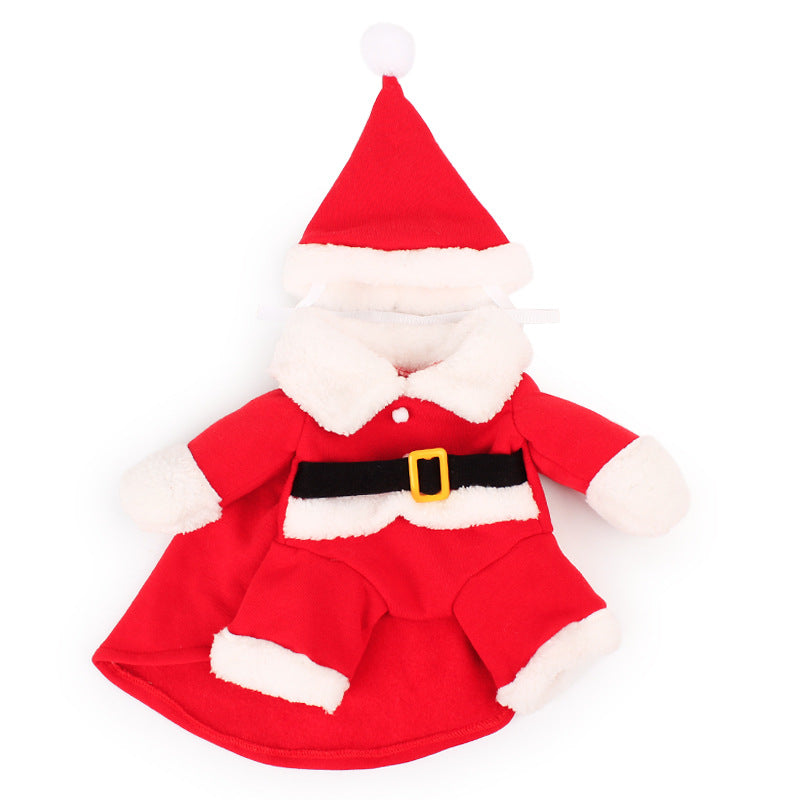 Pet Christmas Santa costume, red Santa suit for pets