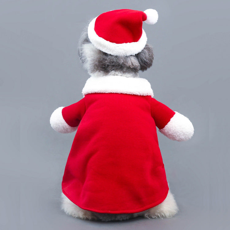 Pet Christmas Santa costume, red Santa suit for pets
