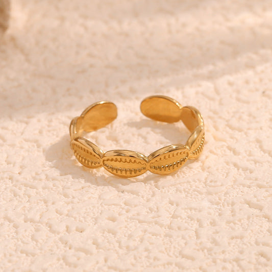 Auric Loop — Adjustable Gold Stainless Steel Ring