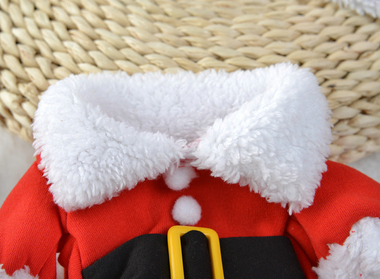 Pet Christmas Santa costume, red Santa suit for pets
