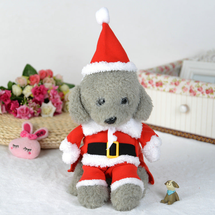 Pet Christmas Santa costume, red Santa suit for pets