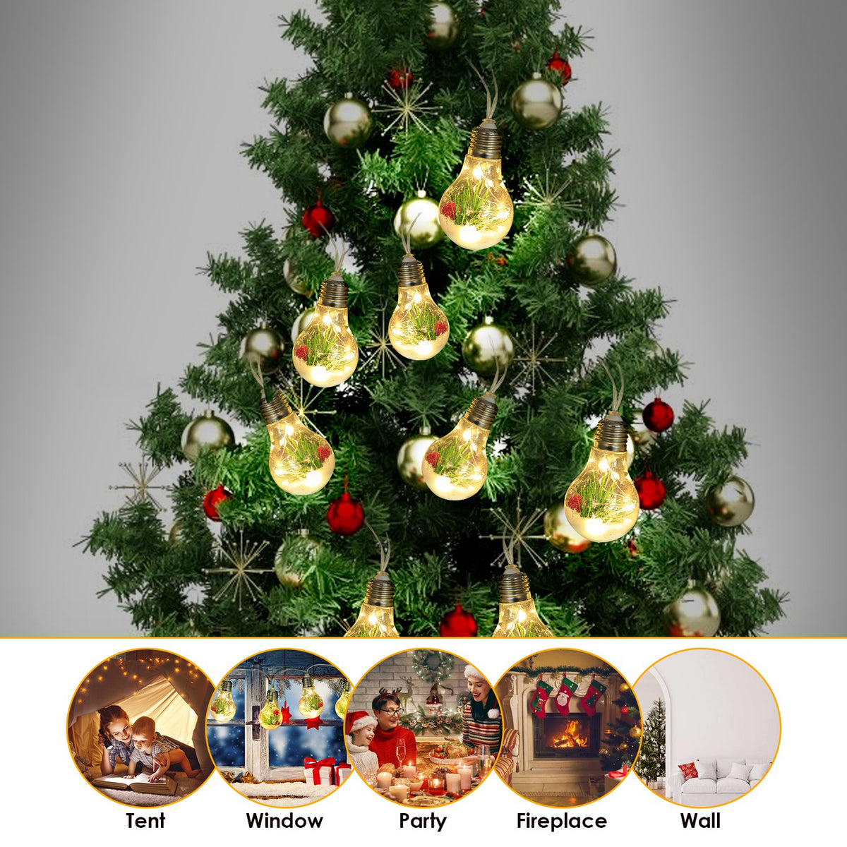 Christmas Snow Globe String Lights - 10 LED - view 9