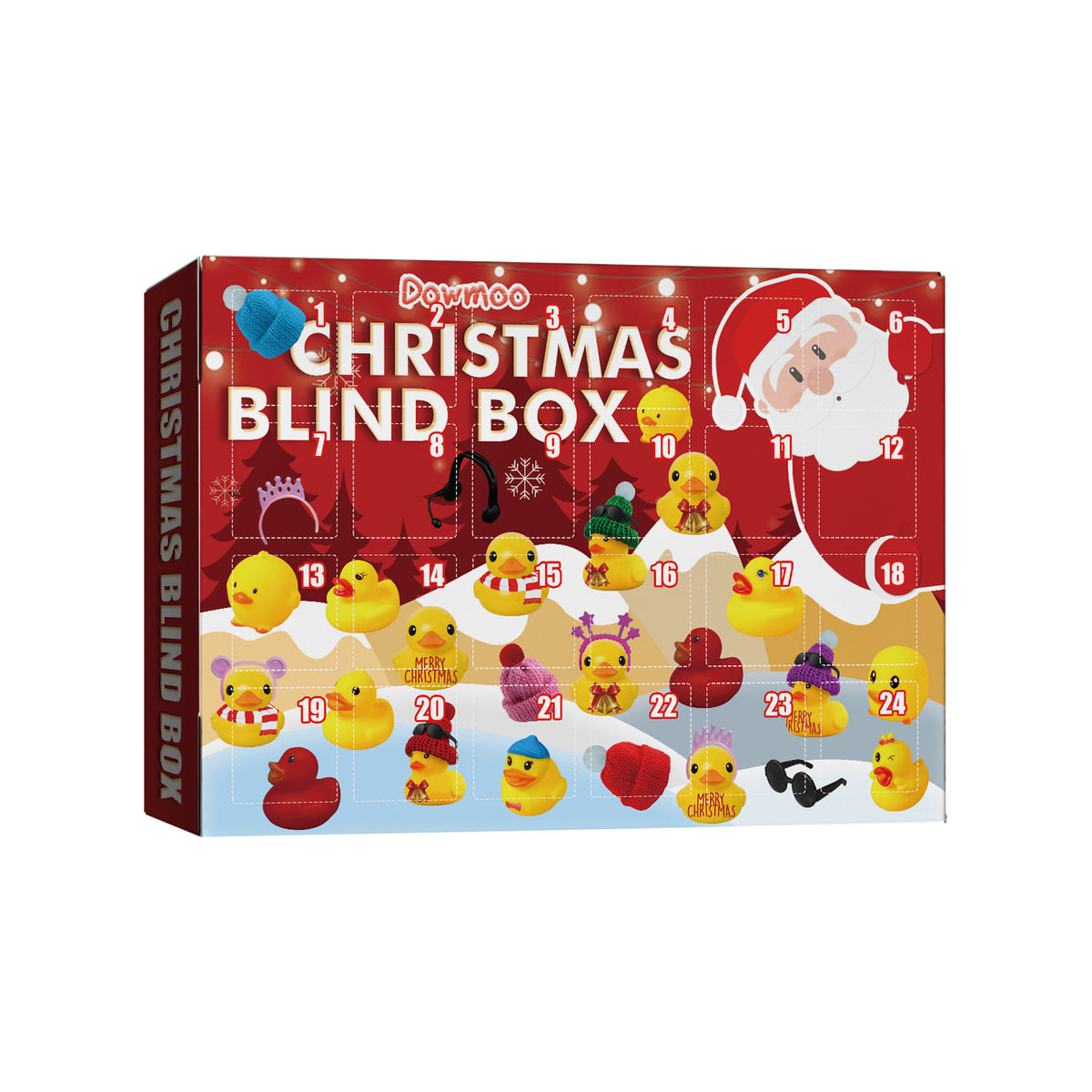 24-Day Christmas Advent Calendar with funny rubber duck bath toys