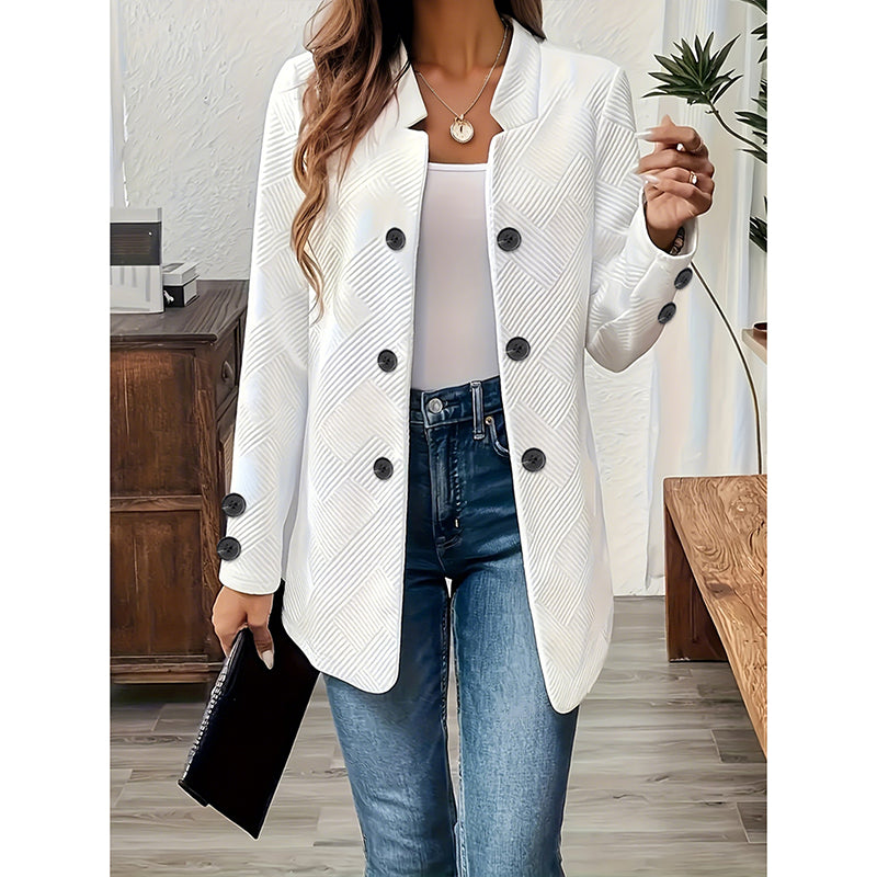 Easy Layers - Women's Open-Front Cardigan Blazer - detail view
