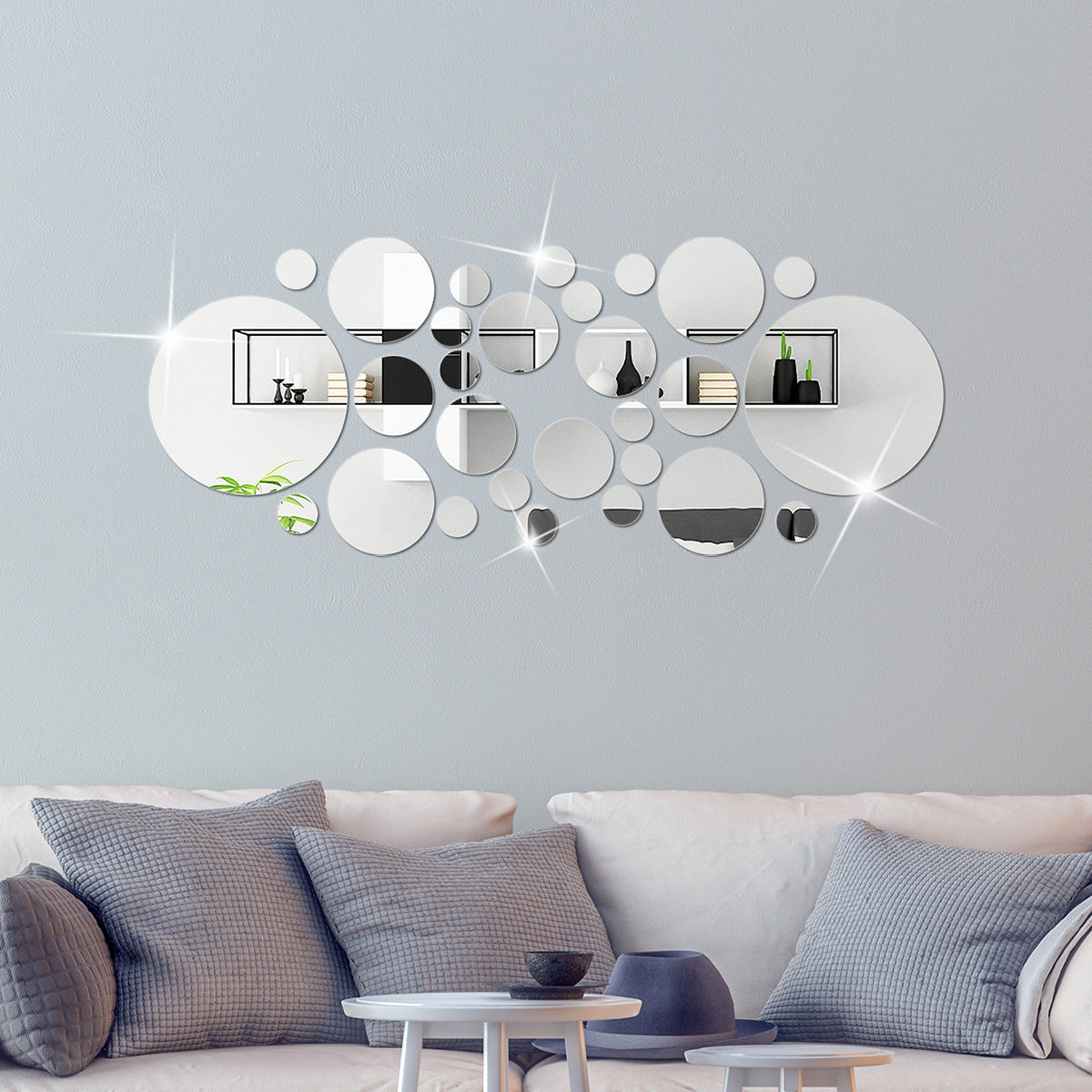 Circle Back - Acrylic Mirror Wall Decal Set - lifestyle
