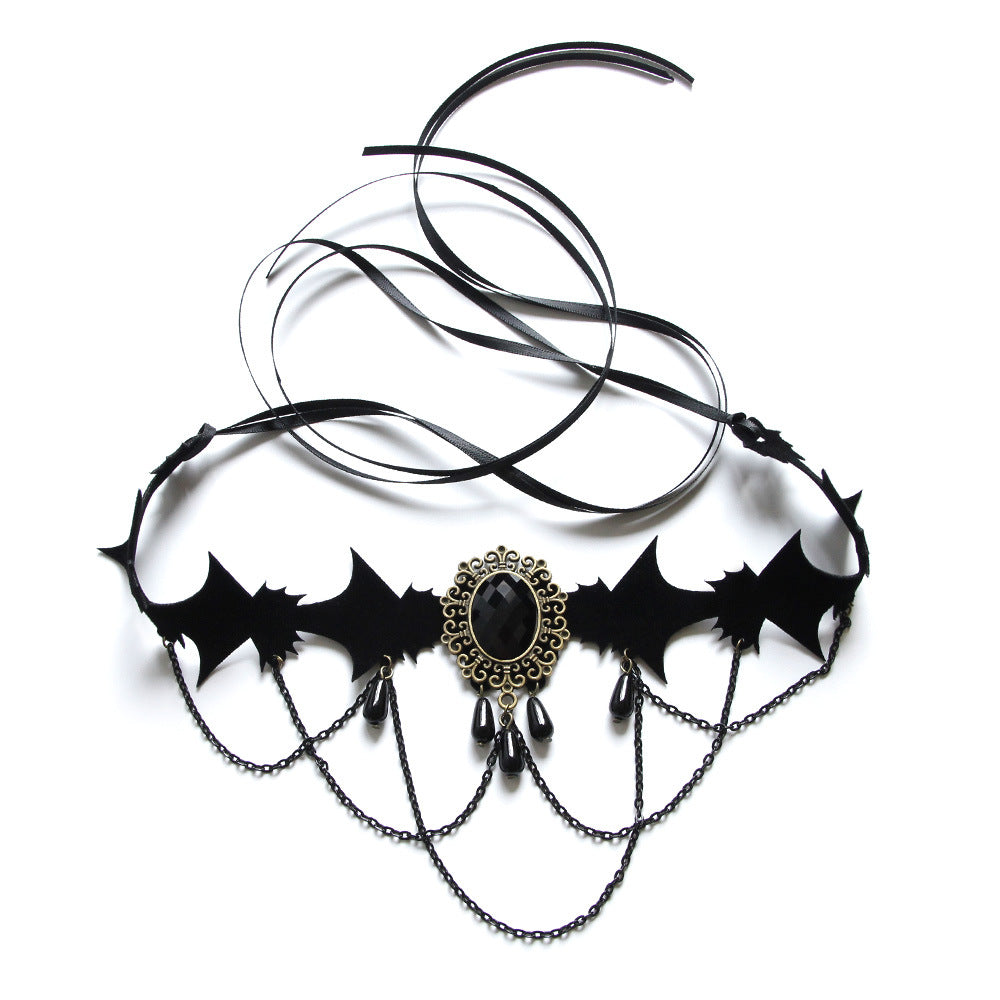 Black Velvet Choker Collar - Halloween Accessory - detail view