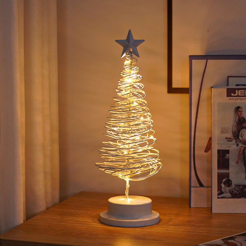 Twinkle Tower - Spiral LED Christmas Tree Table Lamp - close-up