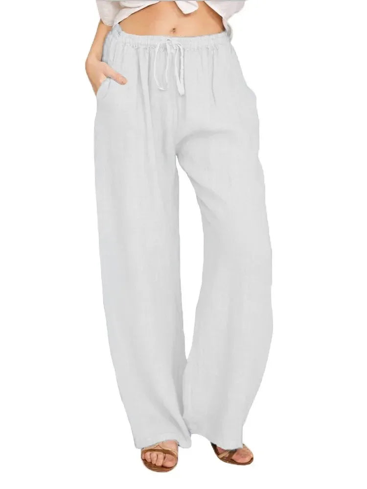 Palazzo Breeze - Wide-Leg Linen Pants - detail view