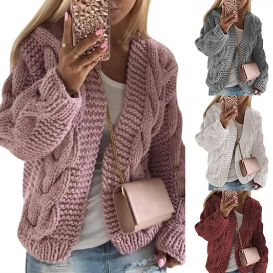 Cozy Layers — Braid-Knit Cardigan