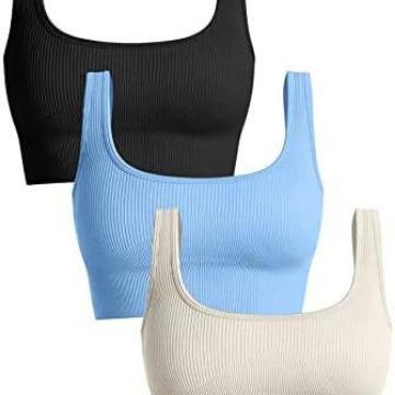 Trío Ganador — Pack de 3 Tops Acanalados Sin Costuras