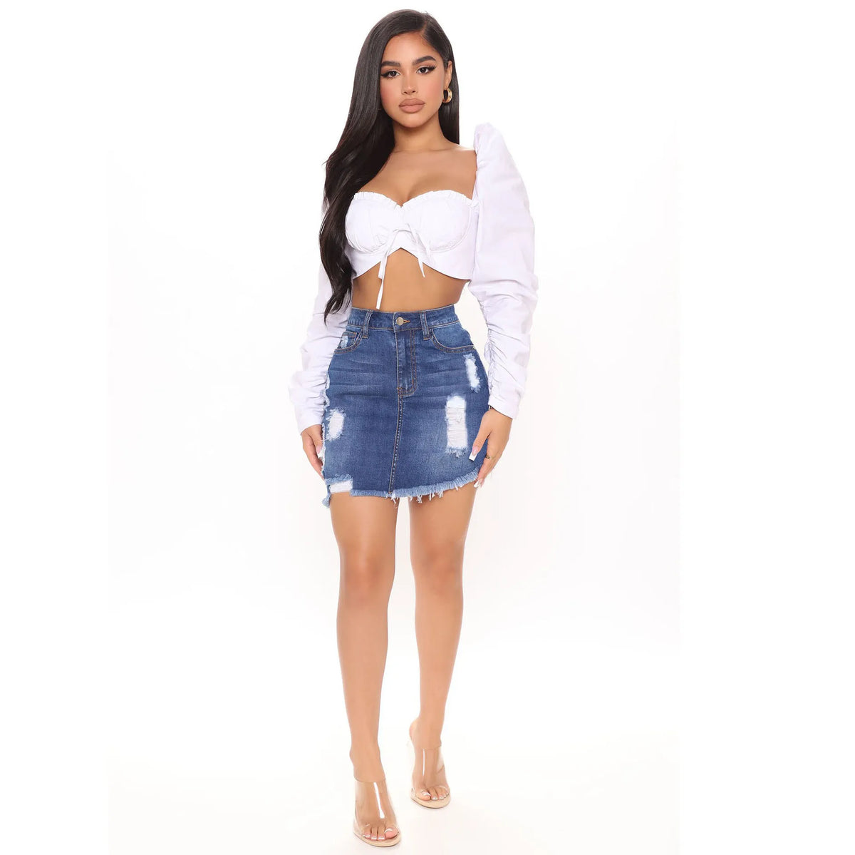 Rebel Hem — Distressed Denim Mini Skirt