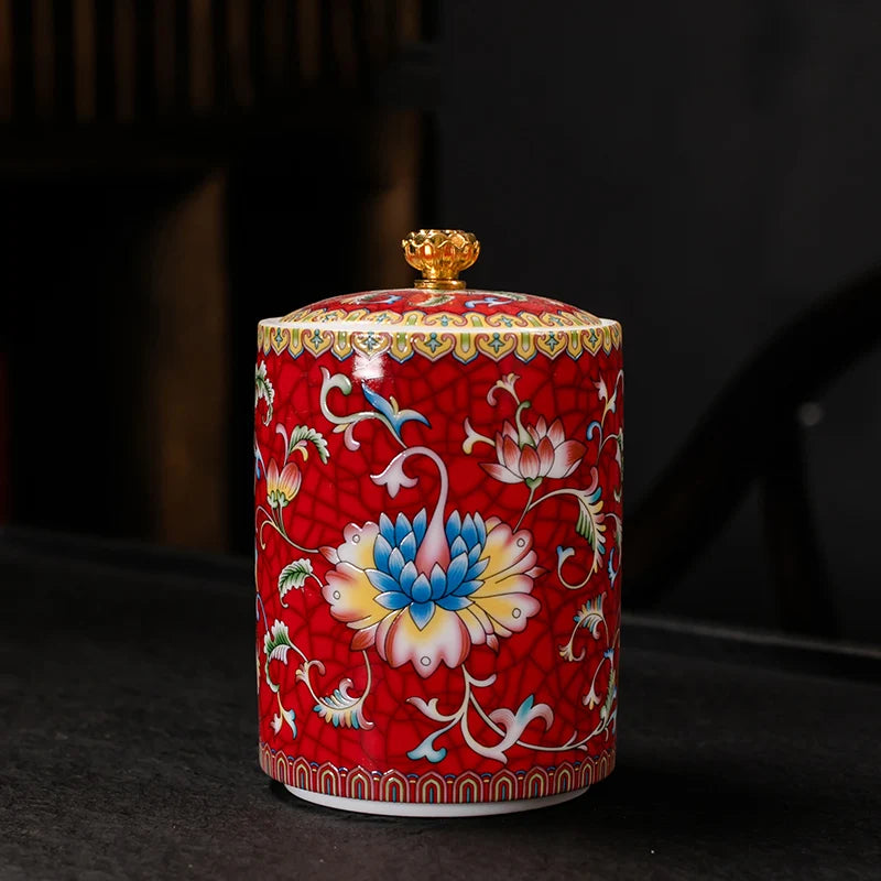 European Ceramic Jar w/ Lid - view 8