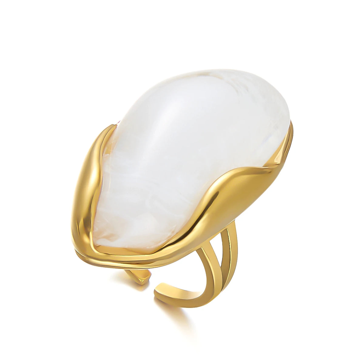 Amber Hour — Chunky Stone Open Ring