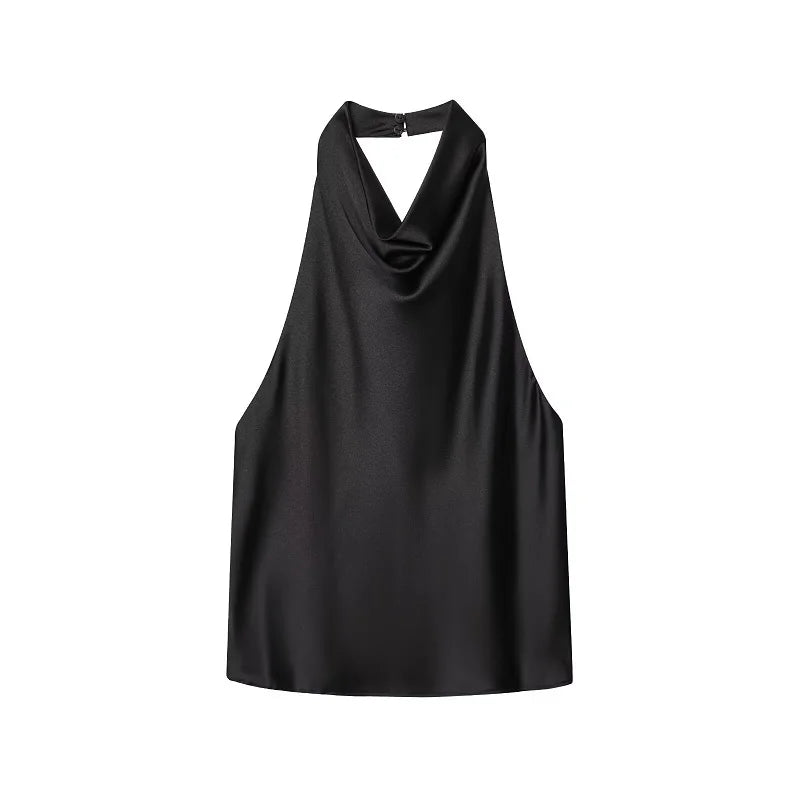 Satin Slip - Backless Satin Halter Top - alternate view