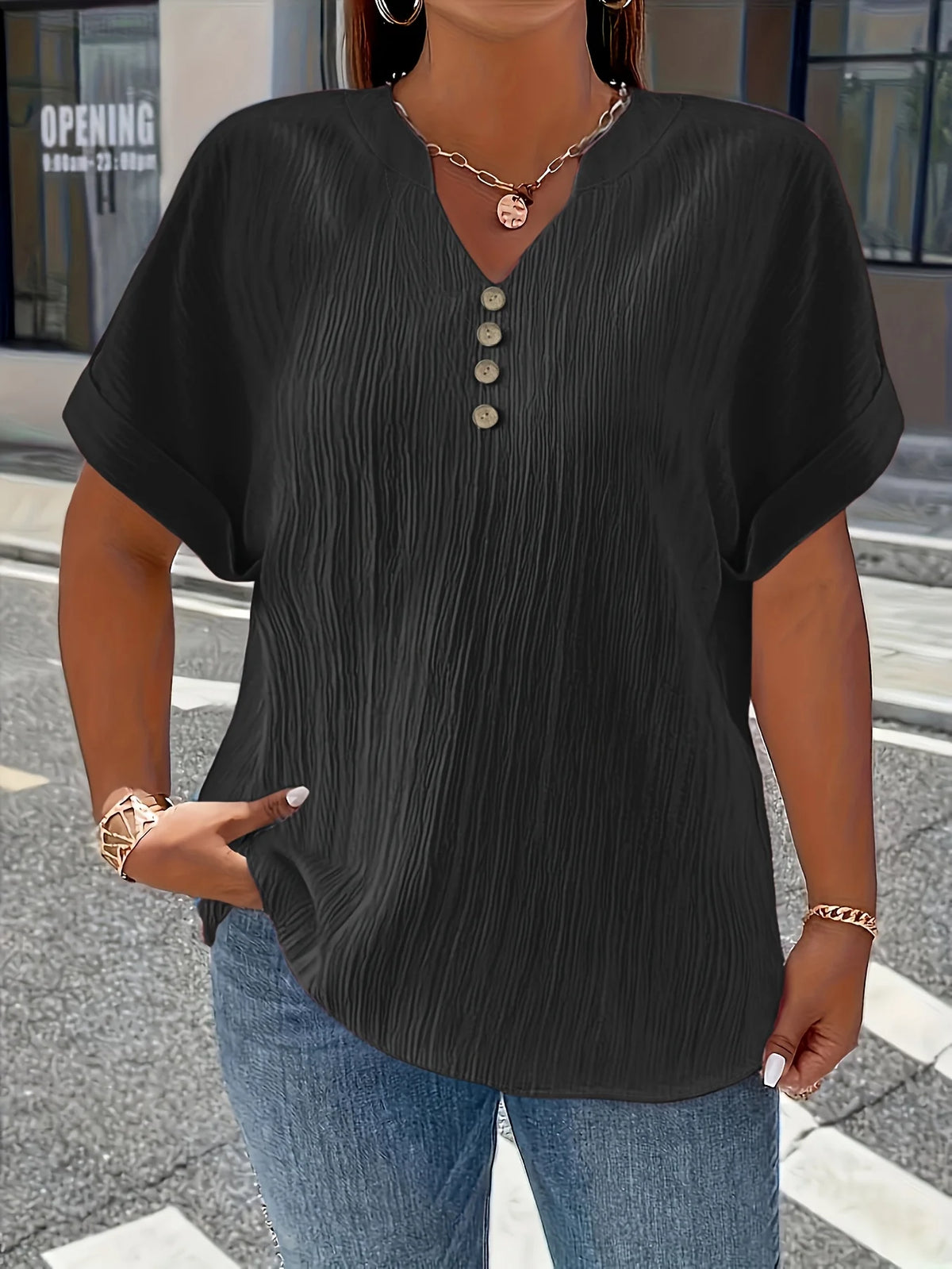 Curve Love - Plus-Size Summer Blouse - alternate view