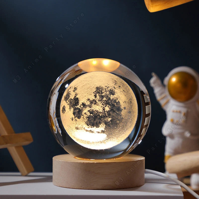 Crystal Glow - 3D Galaxy Crystal Night Light - detail view