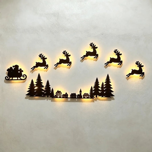 Glowing Herd - 7-Piece LED Reindeer Wall Set
