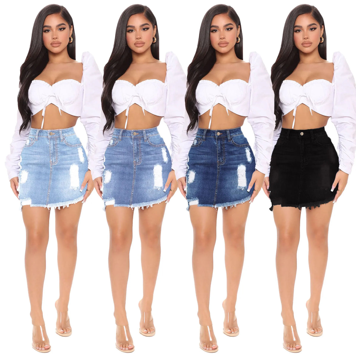 Rebel Hem — Distressed Denim Mini Skirt