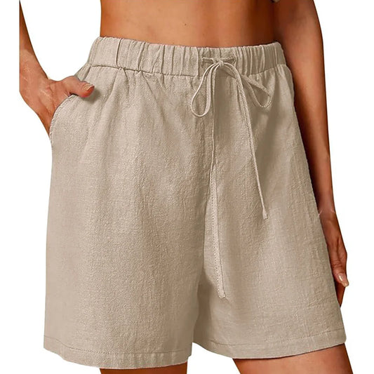 Easy Draw - Cotton-Linen Drawstring Shorts