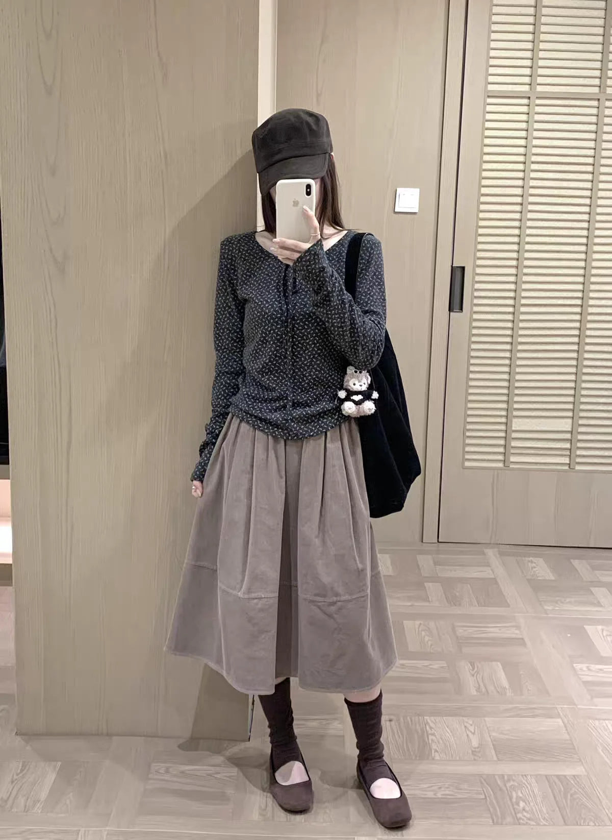 Patchwork Muse — Corduroy Midi Skirt