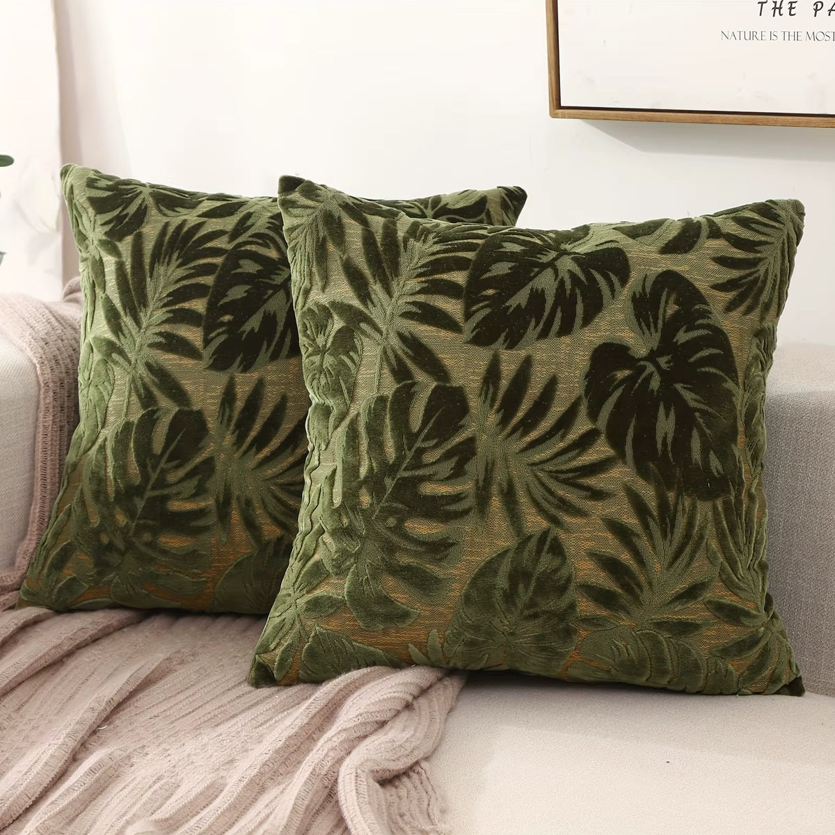 TropiChenille - Tropical Jacquard Cushion Cover - detail view