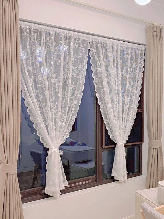 Lace Whisper — Floral Lace Curtain Panel