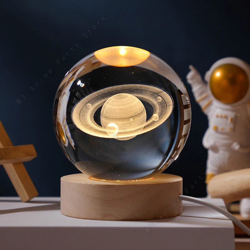 Crystal Glow - 3D Galaxy Crystal Night Light