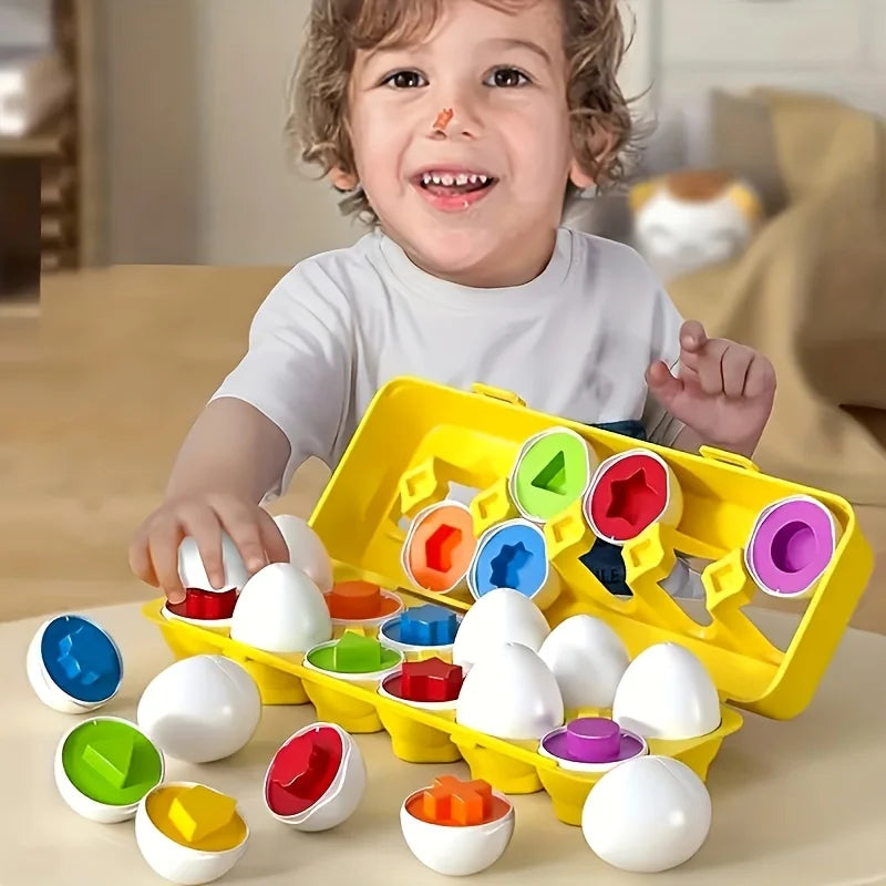 Match Mates - Color & Shape Matching Egg Toys 6-Pack