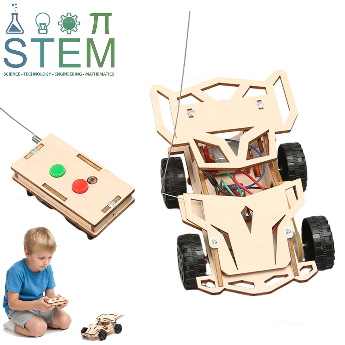 Build & Zoom - Wooden DIY Remote-Control Car Kit