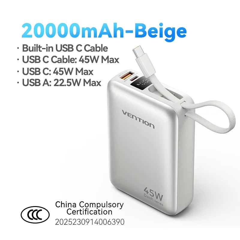 Juice Box - Vention 45W 20000mAh Fast-Charge Power Bank - lifestyle