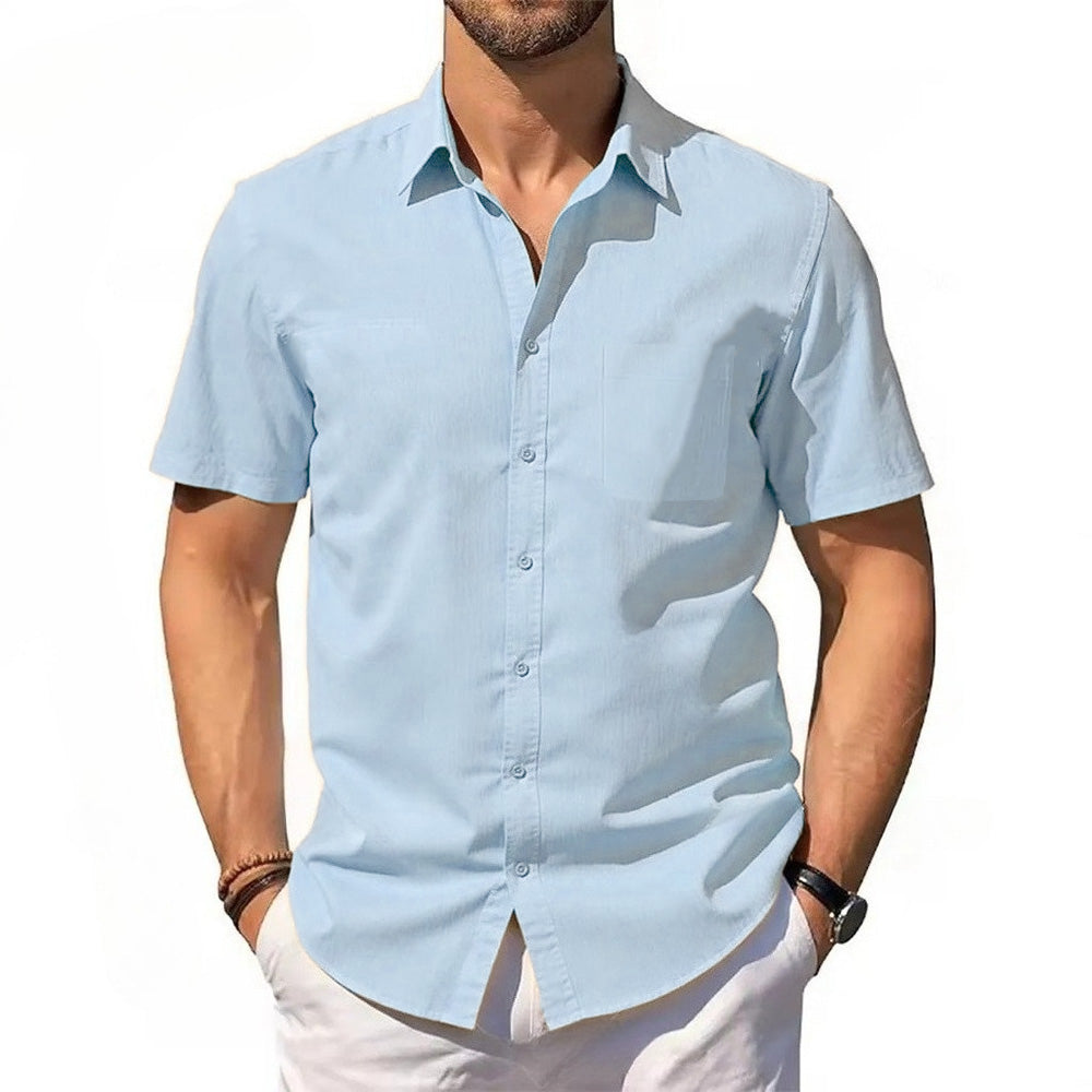 Havana Nights - Linen Hawaiian Shirt - detail view