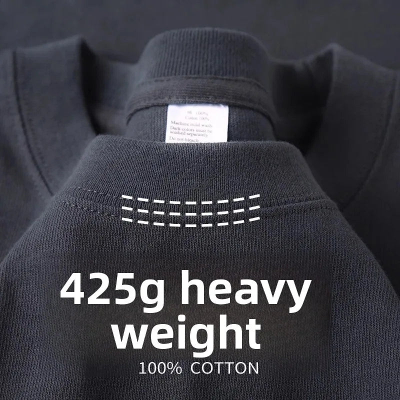 Heavyweight - 425gsm Cotton Tee - detail view