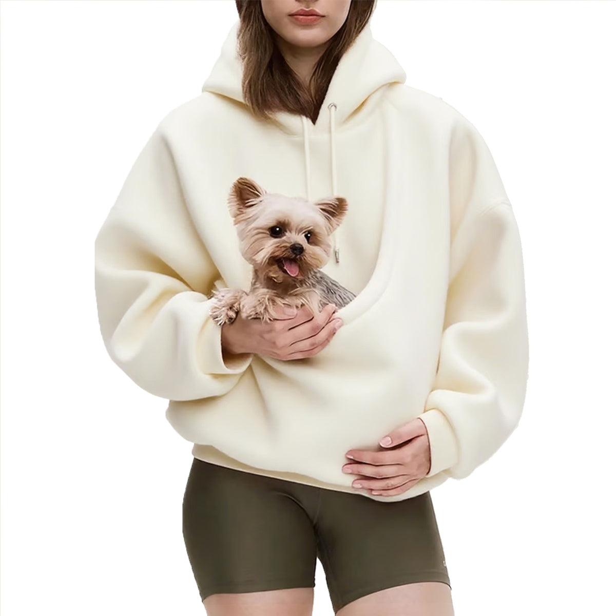 Cuddle Carrier kangaroo pouch pet hoodie in soft cotton-blend knit